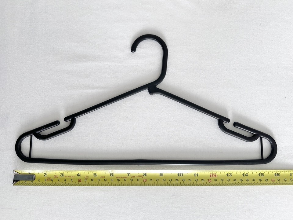 36 x BLACK PLASTIC COAT CLOTHES HANGERS WILKO STRONG JUMBO HANGERS eBay
