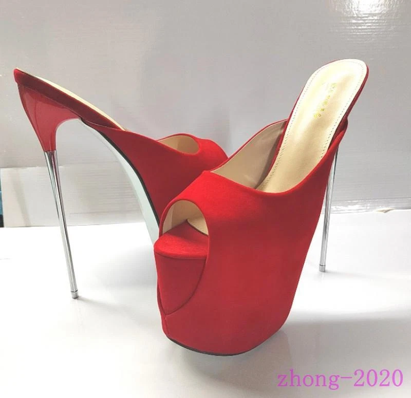 Sandalias de plataforma de verano con plataforma de tacón de aguja alto para mujer Stage Club Foto 2 de 4