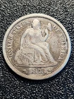1873 Seated Liberty Silver Dime With Arrows VF/XF