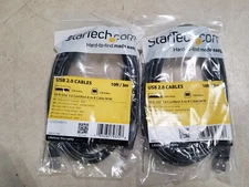 Lot of 2 StarTech 10ft USB2.0 USB Type-A to USB Type-B Extension Cable Male/Male
