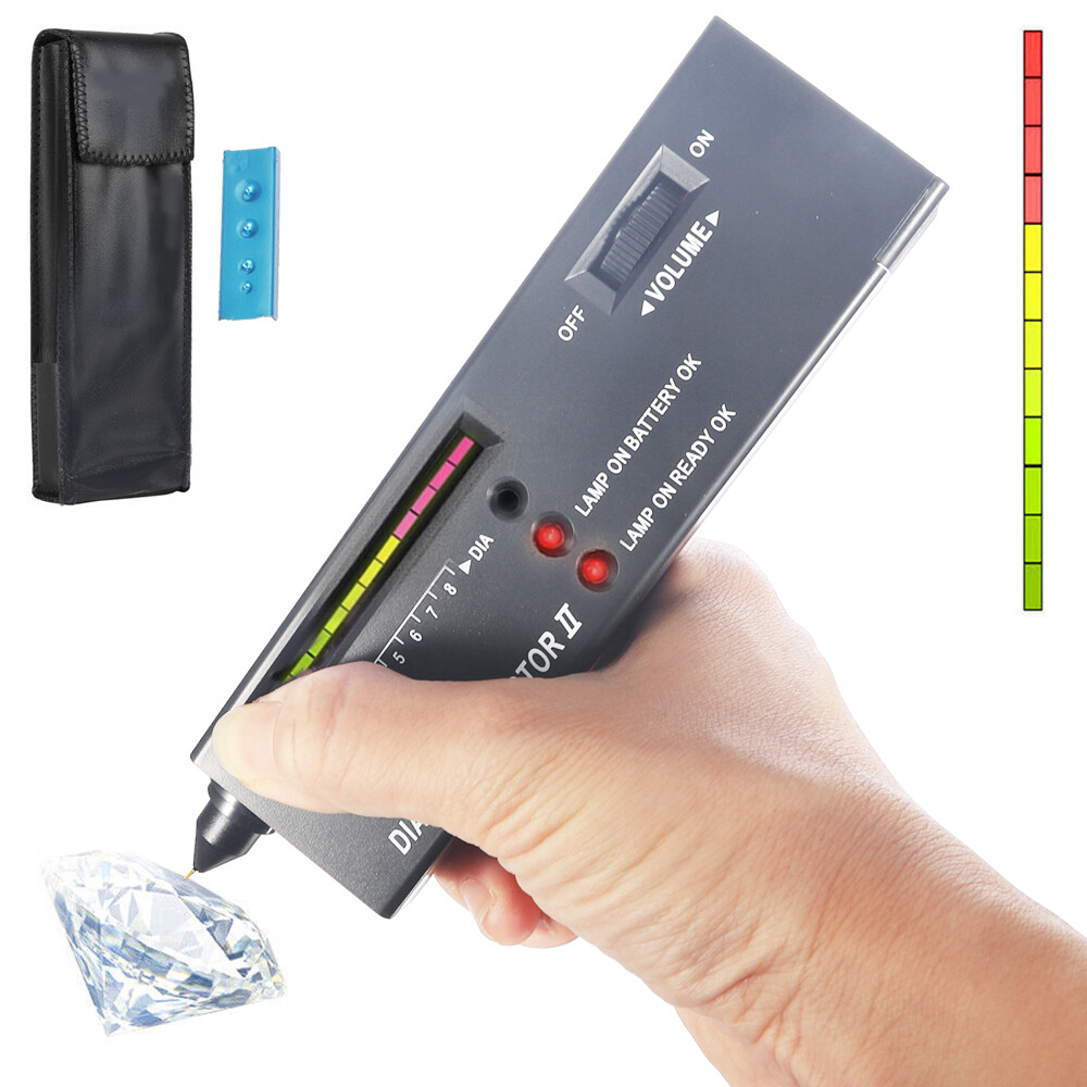 Portable Jewelry Diamond Tester 60x Illuminated Magnifier Jeweler's Tool Set Kit