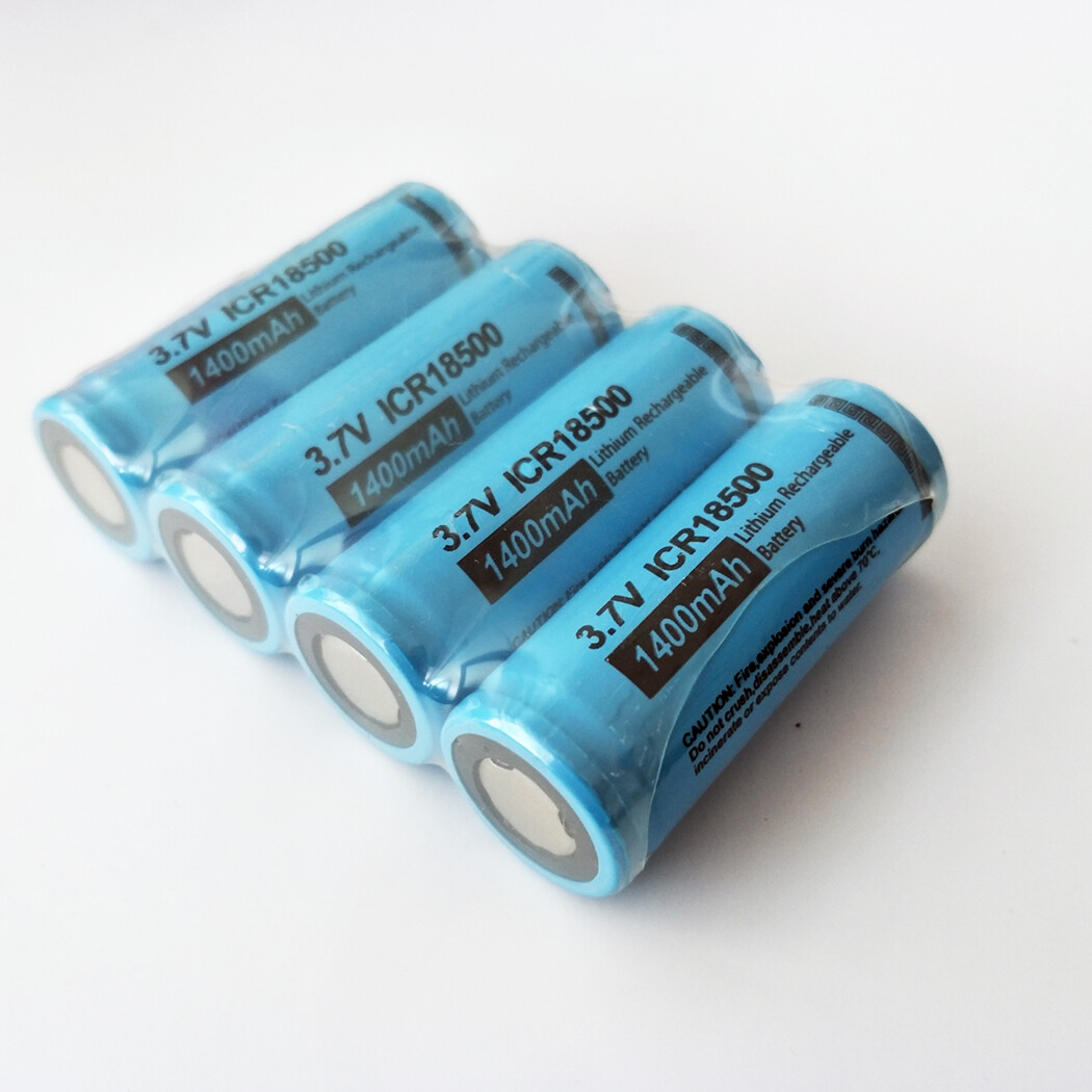 4Pcs ICR18500 Li-ion Rechargeable Batteries 18500 3.7V 1400mAh for ...
