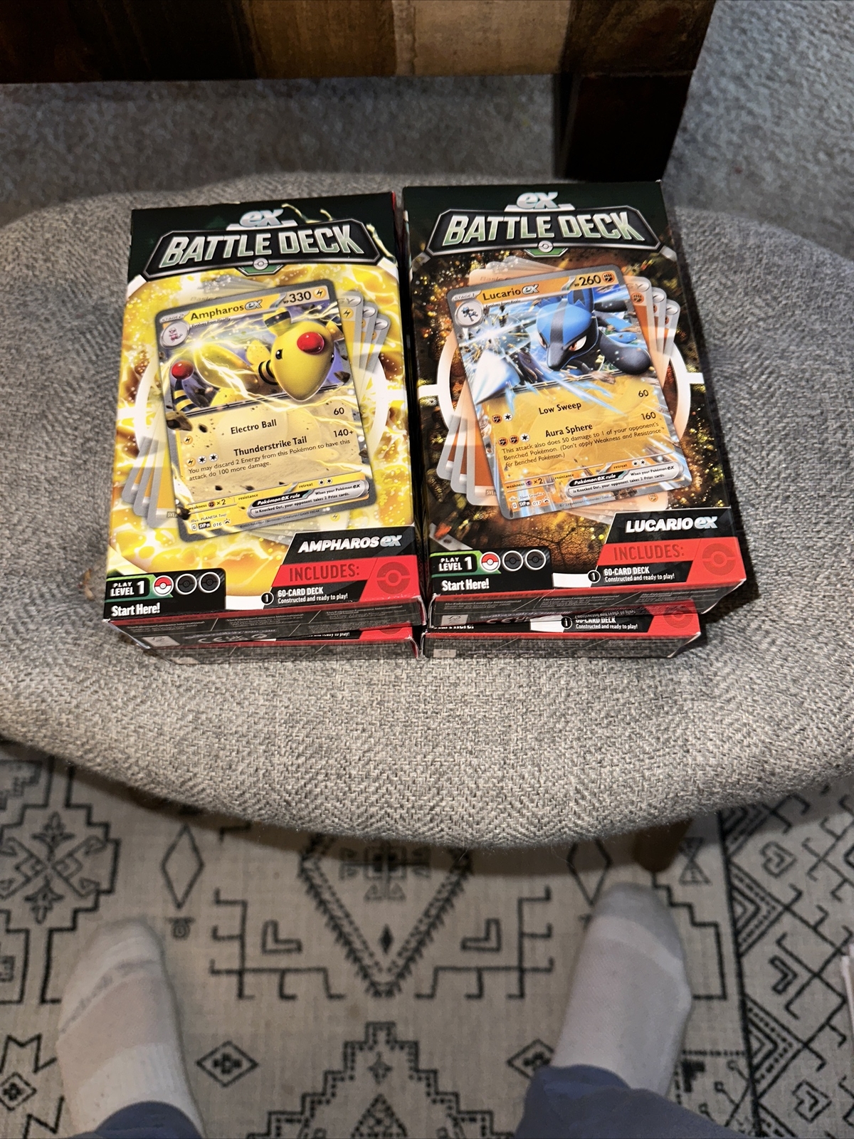 Pokemon TCG ex Battle Decks Box Ampharos & Lucario ex Sealed New set of 4