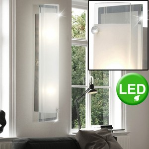 LED Design Wand Spot Lampe Spiegel Leuchte silber Beleuchtung Bad Wohn Zimmer