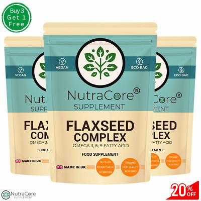 Leinsamenöl 1100mg Kapsel (Omega3 6 9 Fettsäure) 100% Vegan & Natur-Herdgesundheit