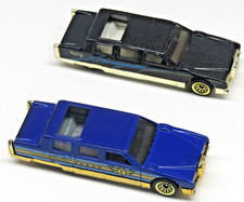Lotto 2 Cadillac Limousine Hot Wheels 1990 Vintage Oro Nero, Sindaco Città Blu