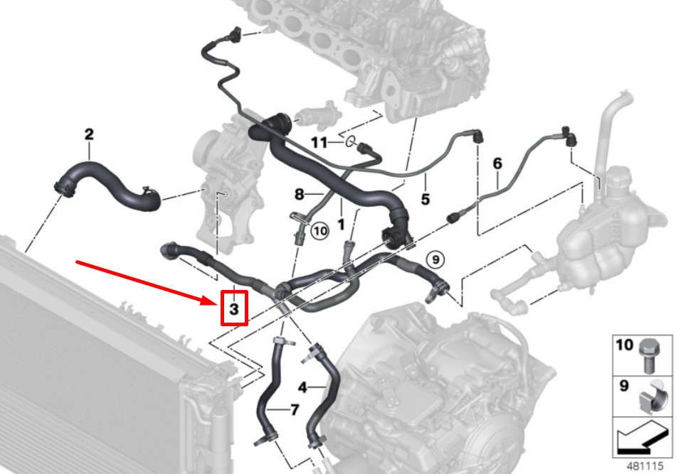 NEW BMW X1 F48 HEATING-EXPANSION TANK-PUMP LINE 8475730 