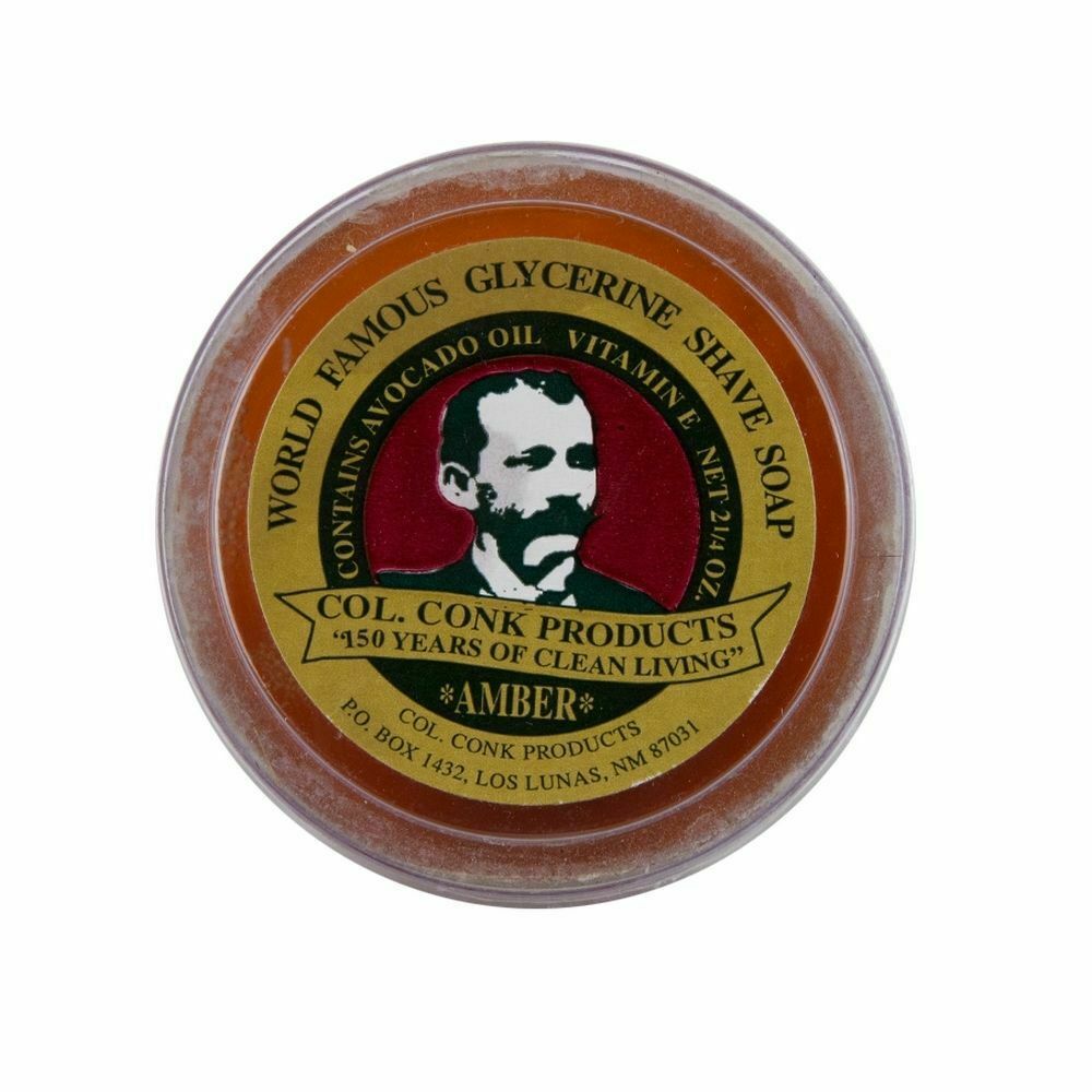 Colonel Conk AMBER Glycerin Shave Soap (2.25oz/64g) puck size 