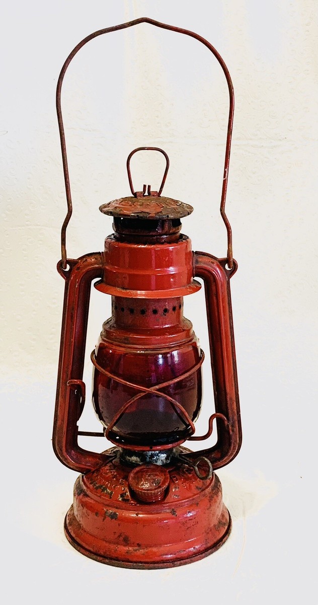 VTG FEUERHAND RED LANTERN RED GLOBE West Germany BABY SPECIAL No