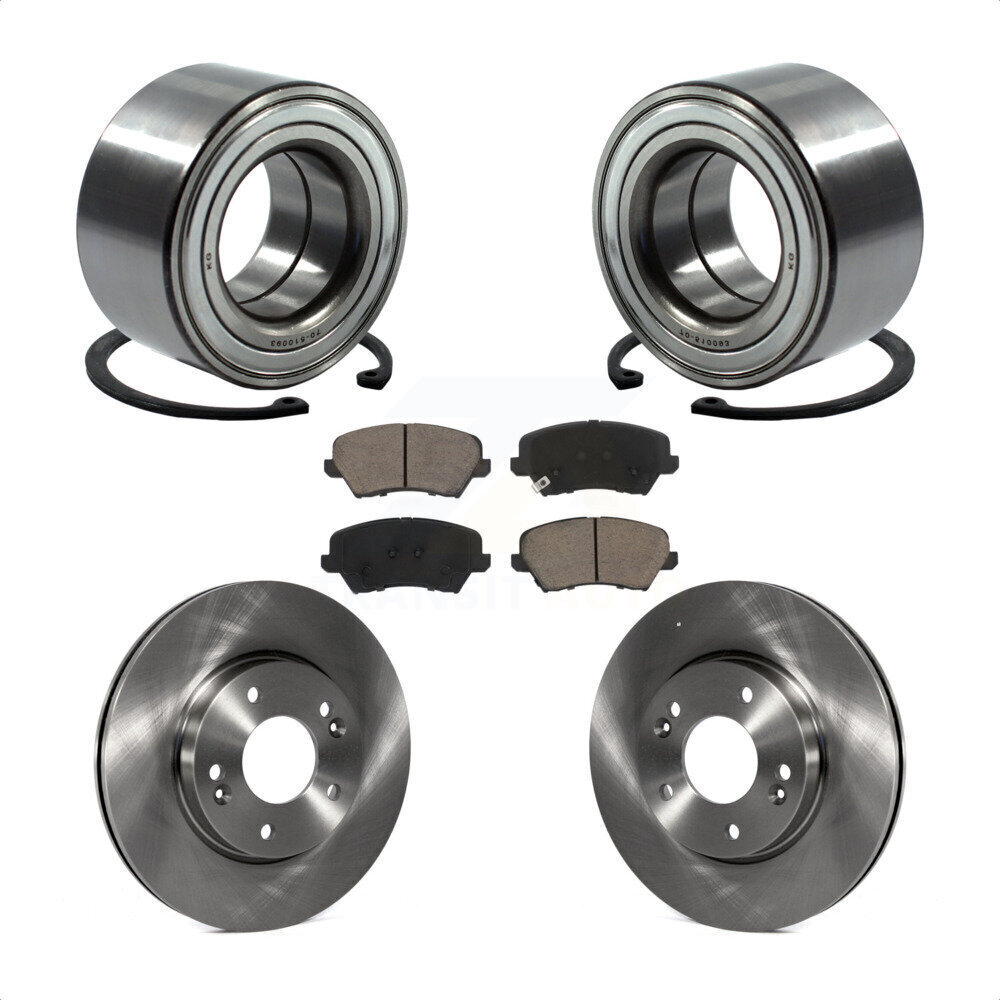 Front Wheel Bearing Brake Rotor Pads Kit for Kia Forte Hyundai Elantra GT Forte5