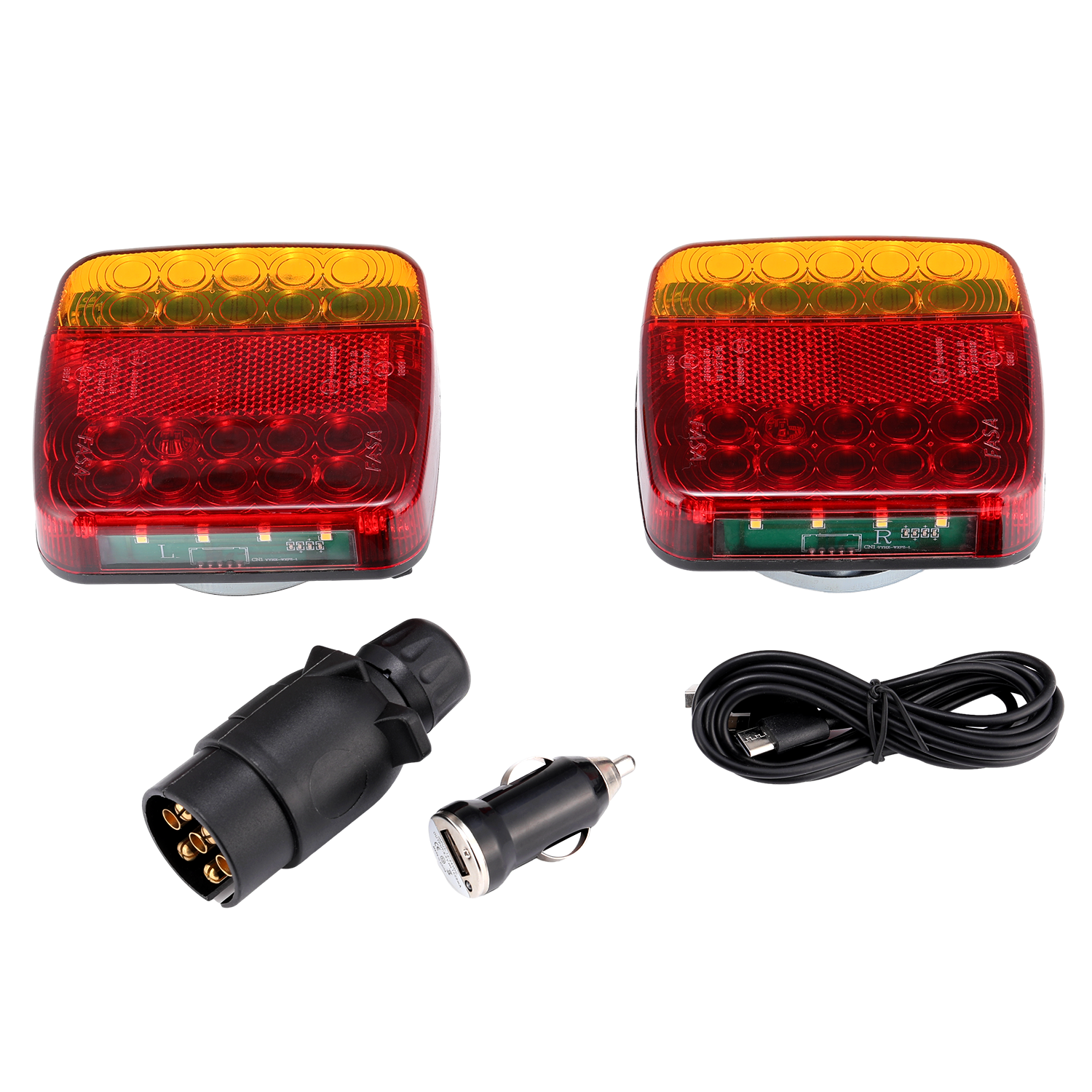 Wireless Led Rear Tail Lights Battery Operated USB Tow Towing Trailer eBay