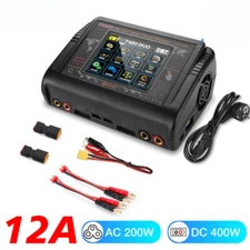 Smart Battery Charger DC 400W AC 200W 12Ax2 For LiHV LiFe Li-lon NiCd NiMh