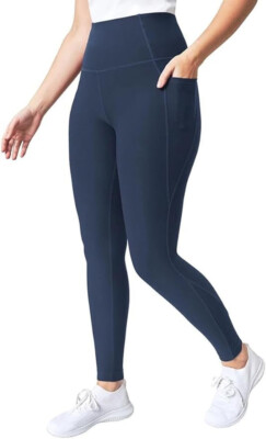 Mondetta Womens High Waisted Active Leggings, Blue, Large