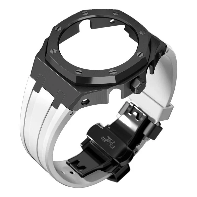 CasiOak Gen 5 Mod Kit For Casio G SHOCK GA2100 2110 Black Metal Case White