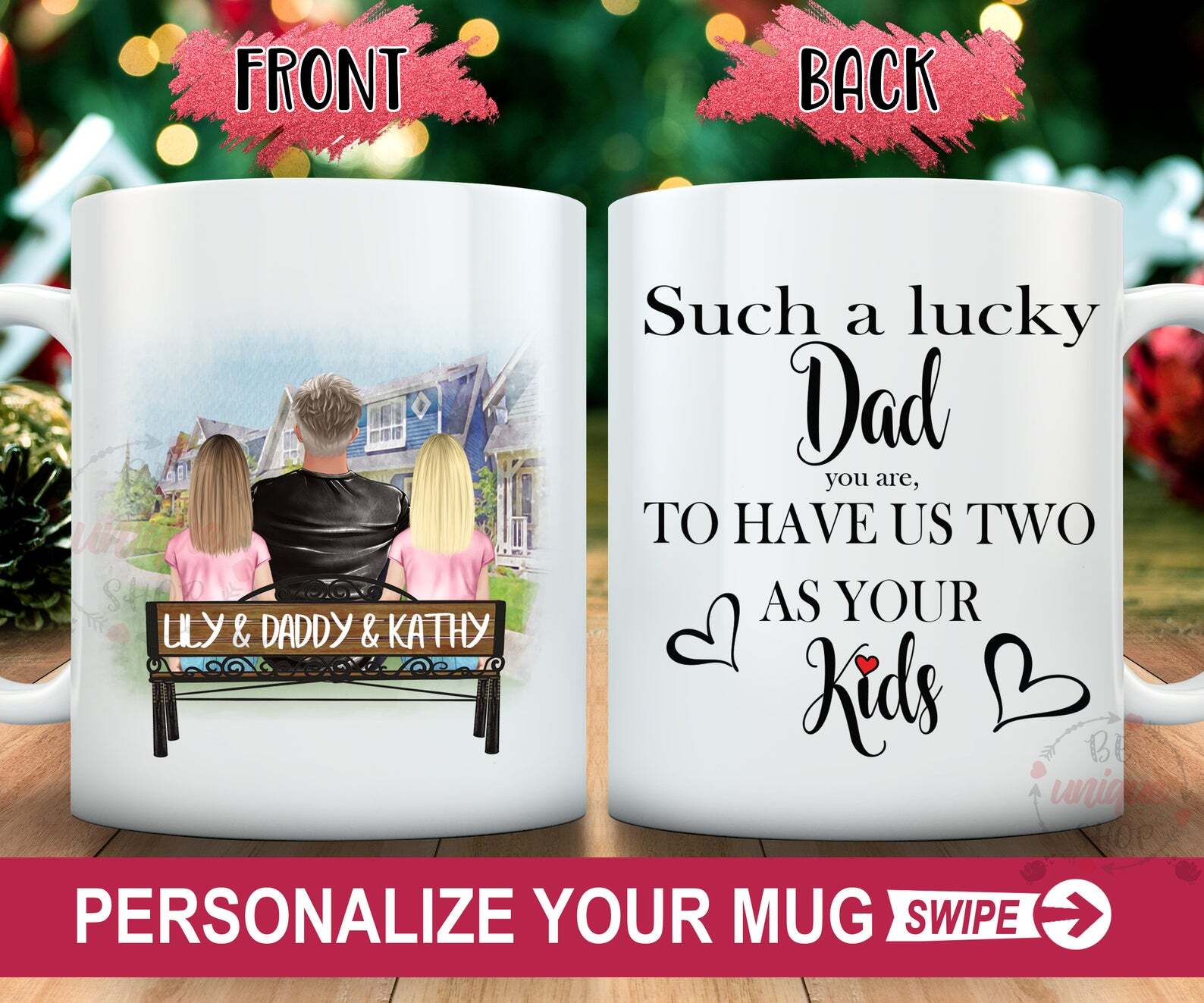 Father's Day Gift From Kids Personalized Father's Gift Fathers Day Coffee Mug