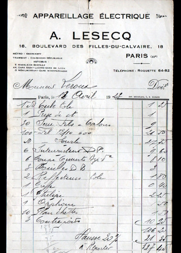 PARIS (XI°) FOURNITURES pour