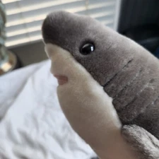 Great White Shark By AURORA Smiling Happy Plush Fish Cute Beady Eyes Friendly