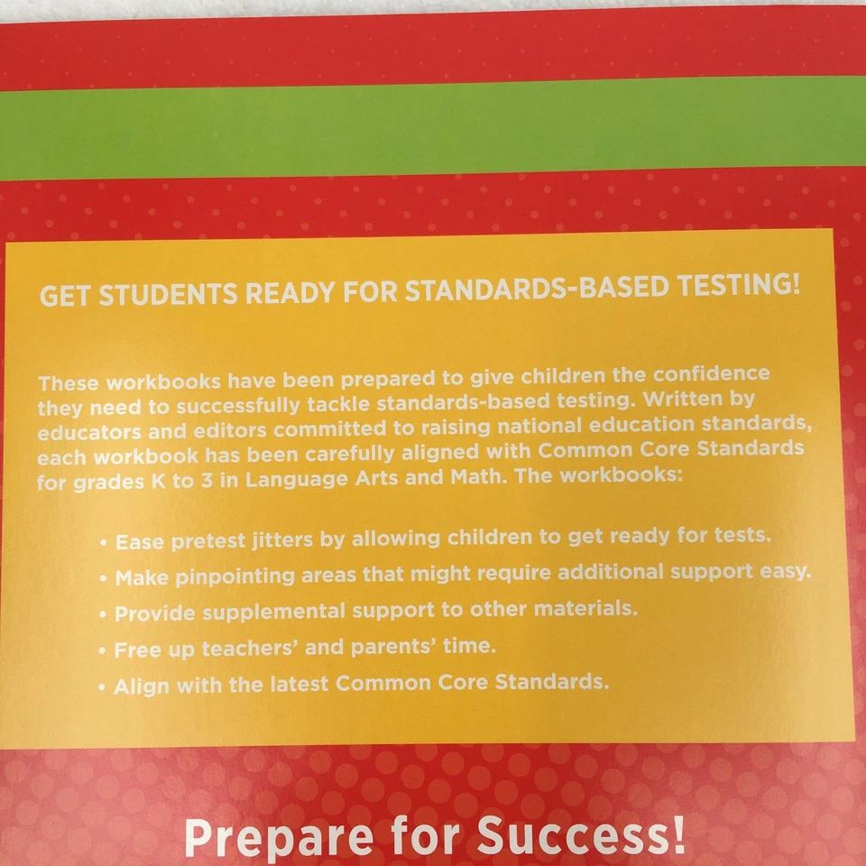 Standards Based Test prep Kindergarten Math & Language Arts Workbook New - Image 3 of 4