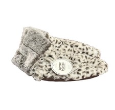 Women's Leopard Faux Fur Booties with Grippers - Brown S/M 5-7 