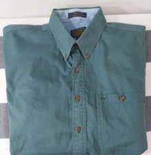 Chaps Ralph Lauren Shirt Mens 17 34/35 Button Up Long Sleeve Green XL