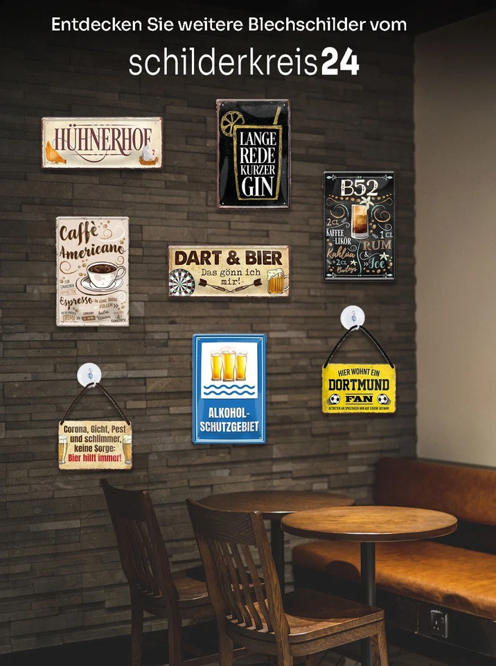 Blechschild Lustiger Spruch "Seeluft Fischbrötchen" 18x12 cm - Bild 4 von 4