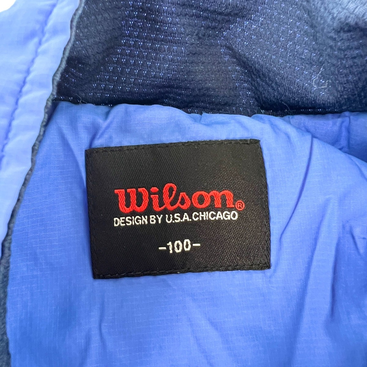 VTG Wilson Windbreaker Jacket Mens XL Blue Full Zip Mock