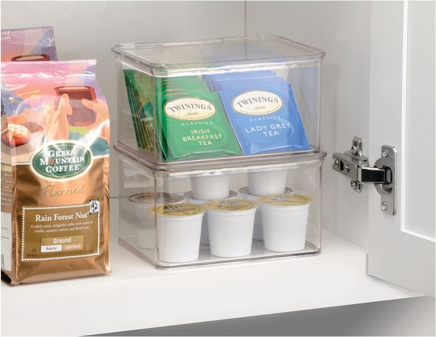 Recycled Plastic Pantry and Freezer Organizer Bin in Clear, 6.75 Inch x 5.75 Inc