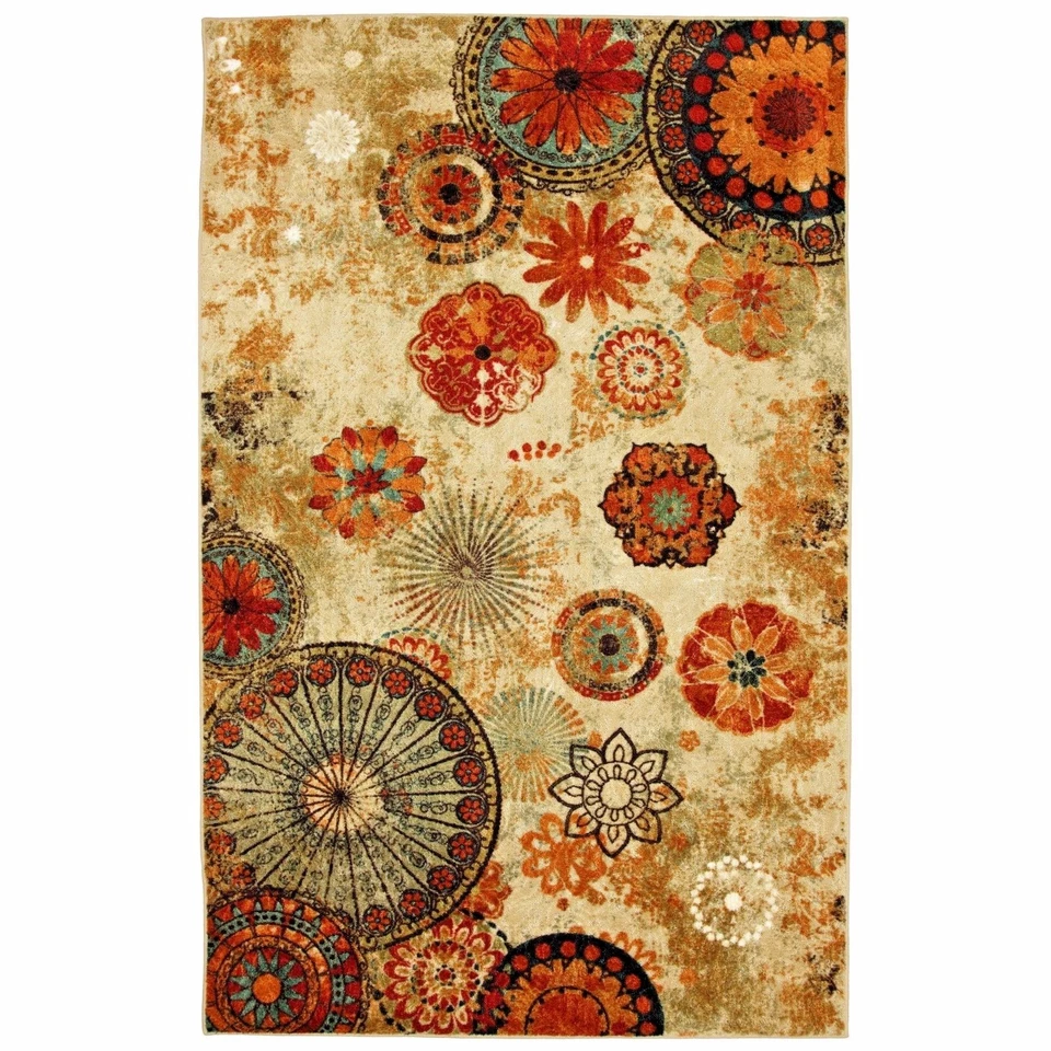 ALFOMBRAS ALFOMBRAS ALFOMBRAS 8x10 ALFOMBRA PISO MODERNO HABITACIÓN GRANDE 5x8 ALFOMBRAS BEIGE FLORALES ~~ Foto 4 de 4