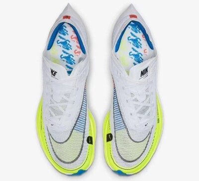 Size 9 - Nike ZoomX Vaporfly Next% 2 White Volt Racer Blue for