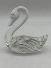 Vintage Fenton Swan Art Glass Clear 4" Figurine