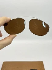 Vintage Safilo Elasta ELASTA Eyeglasses Sunglasses Clip On Gold Rimmed Curved