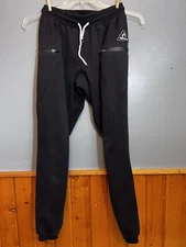 MAIKANONG Mens Black Slim Fit Tapered Joggers Streetwear Sweatpants Size Medium