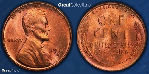 MS-66 RB!!! Cherrypickers' ERROR/VARIETY 1946-S/S Lincoln Cent RPM-27 ANACS