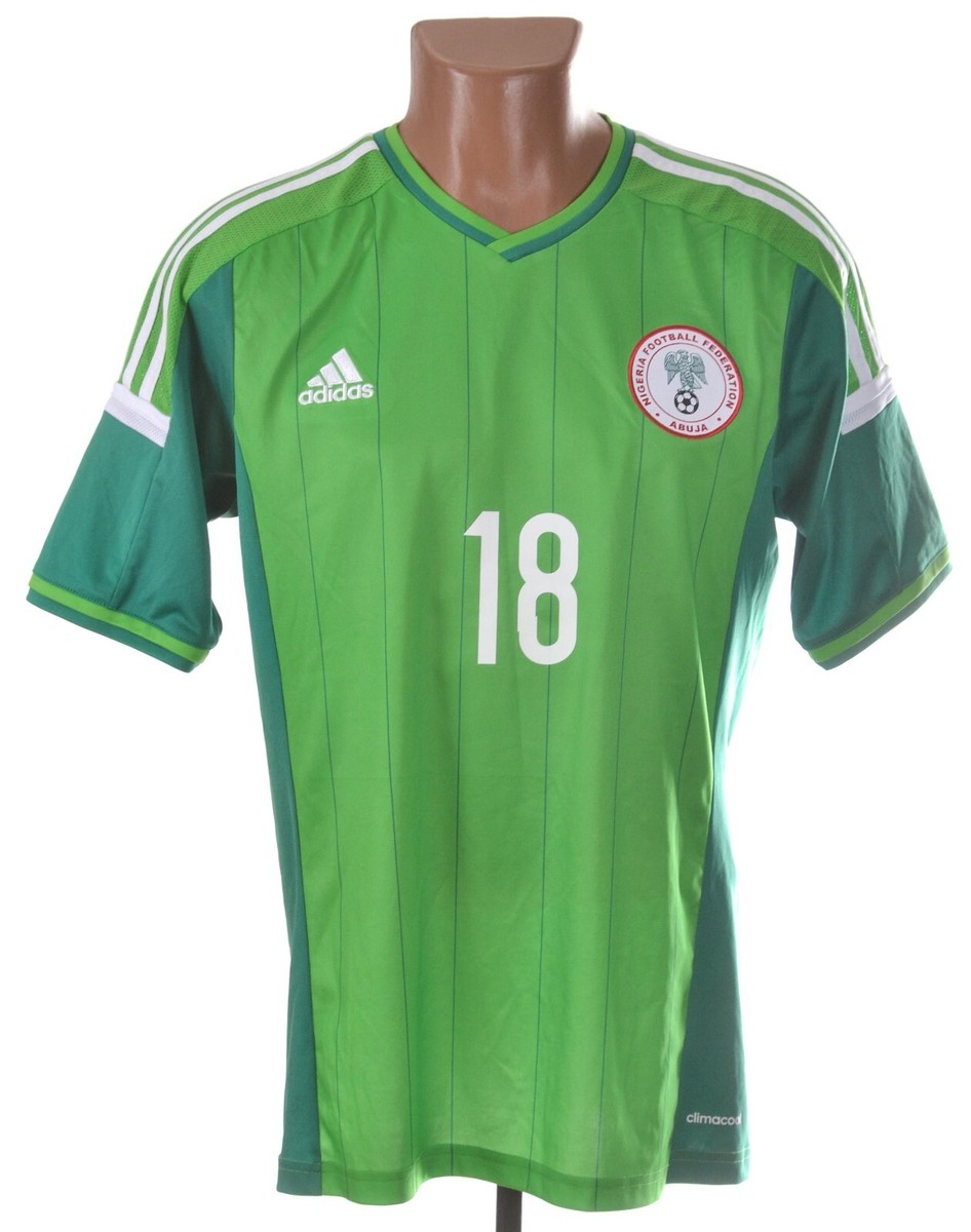 NIGERIA 2014/2015 HOME FOOTBALL SHIRT JERSEY ADIDAS SIZE M ADULT