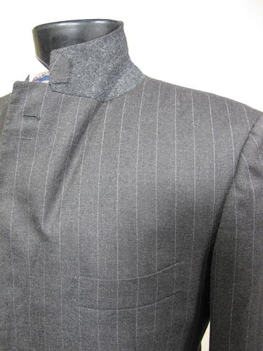 Kiton Louis Boston Cashmere Suit Sport Coat 44R Charcoal Gray Pinstripe 3/2 Roll - Picture 3 of 8
