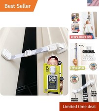Baby  Cat Door Latch - Grey. Adjustable Strap Keeps Kids Out of Cat Areas. S...