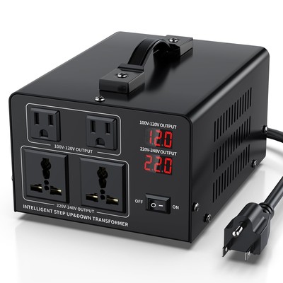 2000W Voltage Converter Transformer Step Up 110V/120V to220V/240V or Step Dow...