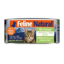 Feline Natural Canned Cat Food Wet - Chicken & Lamb Feast, Grain-Free, Low-Carb