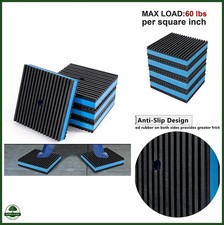 Anti Vibration Pads 3" x 3" x 7/8" Heavy Duty Rubber Isolation Pad Pack of 4