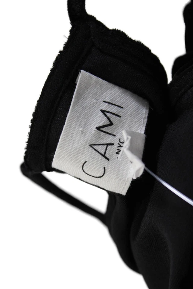 Cami NYC Womens Velour V Neck Lace Trim Camisole Blouse Black Size XS - Image 4 of 4