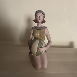 BATHING BEAUTY with BEACH BALL Figurine Art Deco 1920s Style Made in Resin