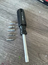 Sears Craftsman USA Nos 1/4” Black Drive Handle Spinner 43373 & 5 USA Bits