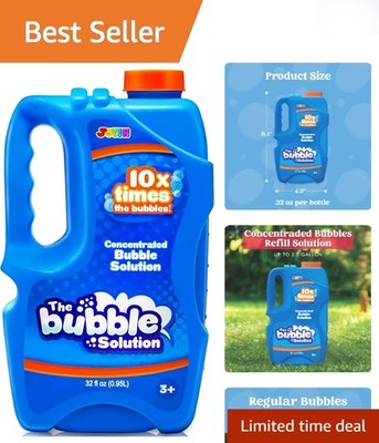 32 OZ Concentrated Bubble Solution for Bubble Machines Up to 2.5 Gallons, Con...