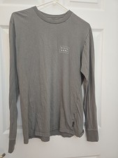 Men's Small Gray Billabong Long Sleeve T-shirt Wave Washed