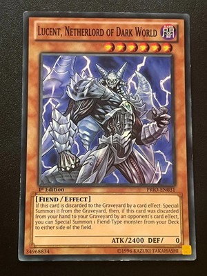 Lucent, Netherlord of Dark World PRIO-EN031 Super Rare 1st Edition LP Yugioh