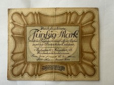 Banknote Germany 50 Mark 1918-11-30 SN: G122 N981339