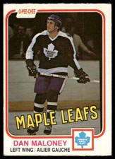 1981-82 O-Pee-Chee Vintage OPC Set Break Dan Maloney Toronto Maple Leafs #320