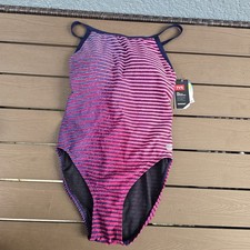 TYR Women's Durafast Pink Flux Diamondfit Controlfit One Piece Swim Sz 12 New