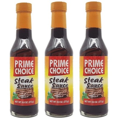 Prime Choice STEAK SAUCE in 9.6-ounce glass bottle x 3 pack. 