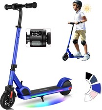 Foldable Kids Electric Scooter 6-14 Years Adjustable Height E-Scooter with LED